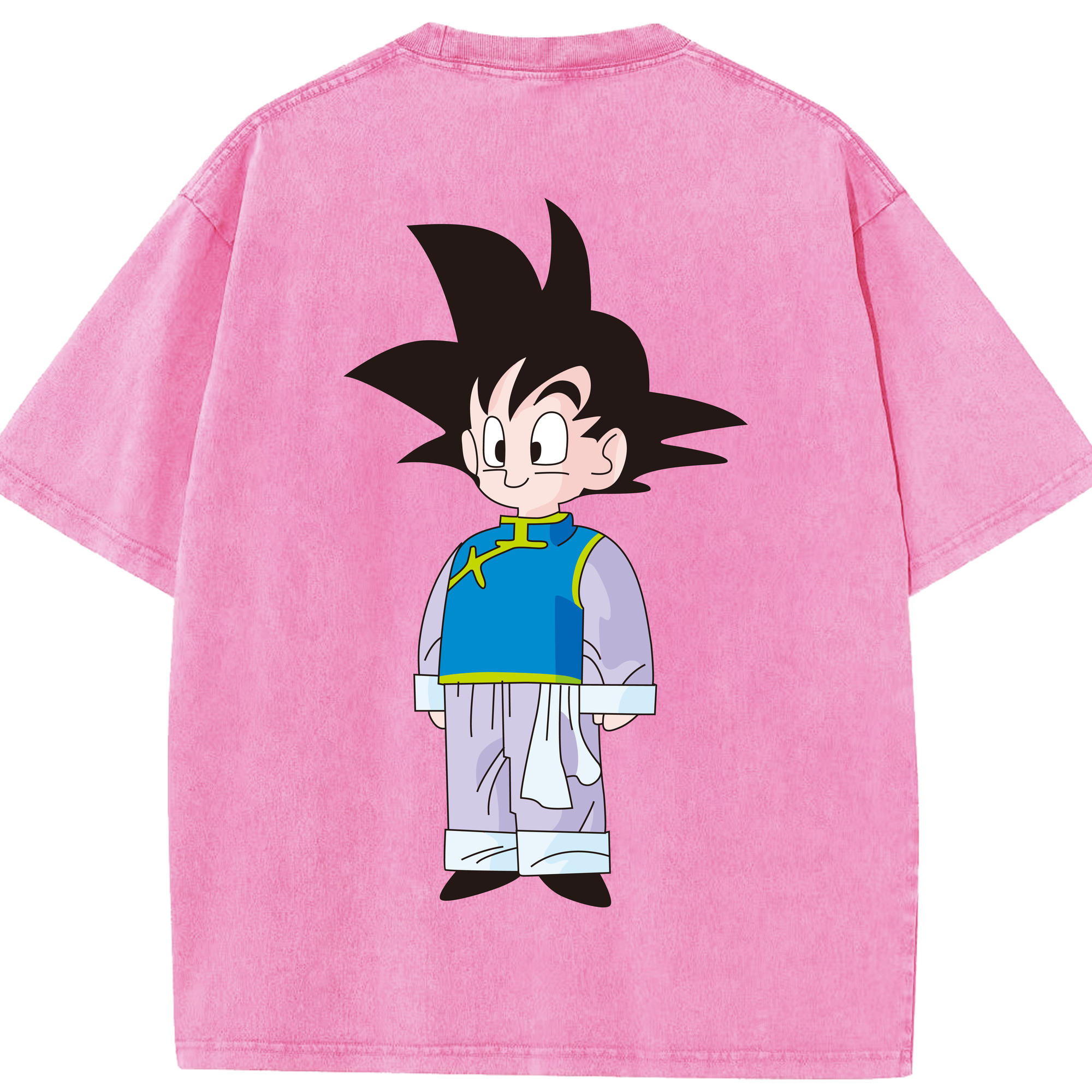 （画像用） ドラゴンボール 孫悟空（そん ごくう）Son Goku カカロット DRAGON BALL Kakarotto 綿100% ヴィンテージ風 半袖Tシャツ（背面プリント）